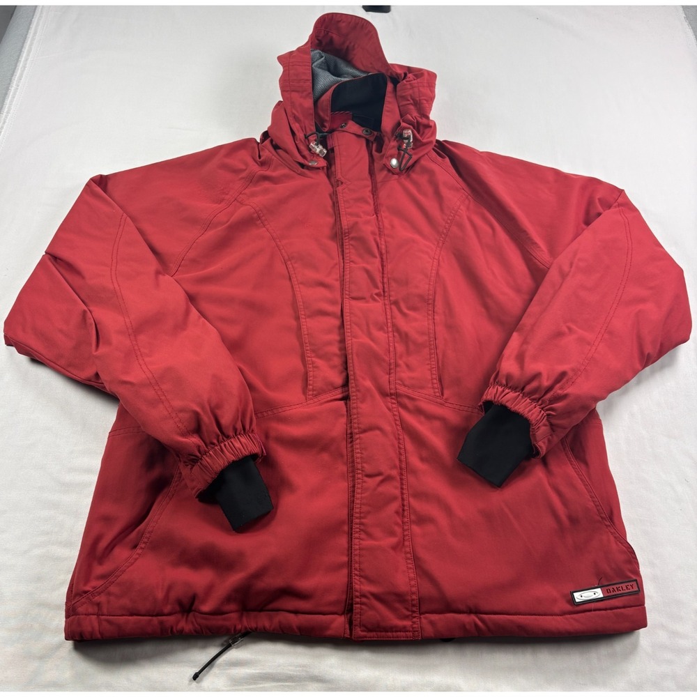 Oakley Jacket Mens Large Red Technical Snow Outdoor Full Zip Winter Ski Y2K